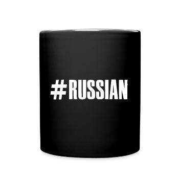 Ich bin Russe Spruch auf Russisch aus Russland - Tasse einfarbig - Schwarz - Vorne