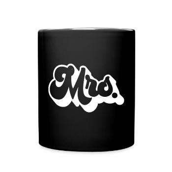 Mrs. Matching Couple Engagement Wedding Honeymoon - Full Colour Mug - black - Front
