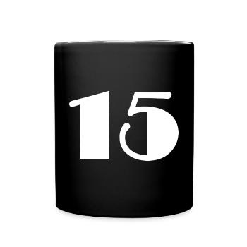 15. 15 JAHRE. 15-JÄHRIGES JUBILÄUM. GEBURTSTAG 15 JAHRE. - Tasse einfarbig - Schwarz - Vorne