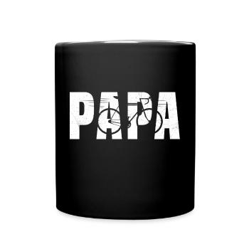 Papa Radfahrer sehr cooles Fahrradgeschenk - Tasse einfarbig - Schwarz - Vorne