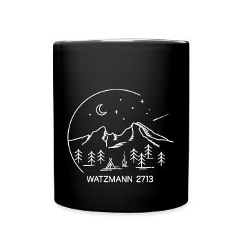 Watzmann Berg Überschreitung Finisher Sage Bayern - Tasse einfarbig - Schwarz - Vorne