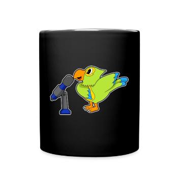 Parrot Singer Microphone Singing - Full Colour Mug - black - Front