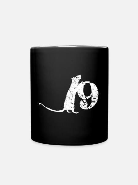 PUNKROCK rats nr. 9 - used look - Maus - Ratte - Tasse einfarbig - Schwarz