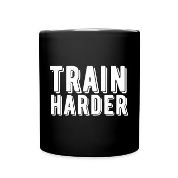 Gym Train Harder Workout Weight Training - Tasse einfarbig - Schwarz - Vorne