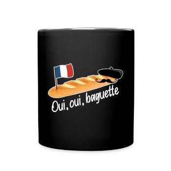 Oui Oui Baguette - Drôle de cuisine française - Mug uni - noir - Devant