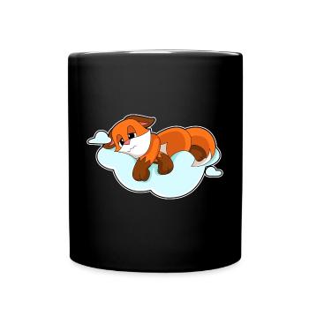 Fuchs Wolken - Tasse einfarbig - Schwarz - Vorne