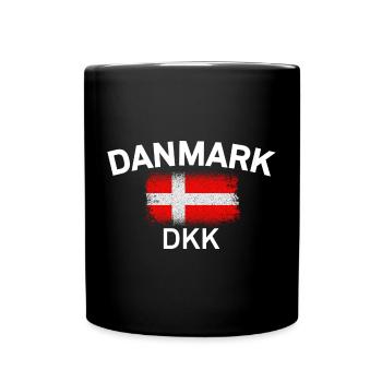 Danish Flag Grunge Nordic Pride - Full Colour Mug - black - Front