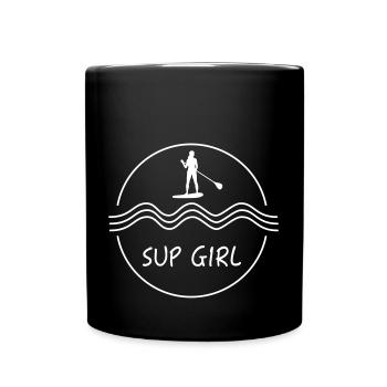 Stand Up Paddling, SUP, SUP Girl - Tasse einfarbig - Schwarz - Vorne