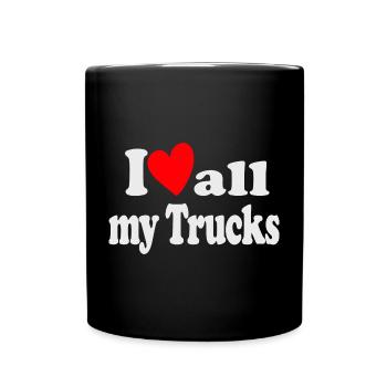 I Love all my Trucks - Full Colour Mug - black - Front