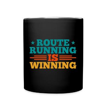 Route Running Is Winning Wide Receiver - Full Colour Mug - black - Front
