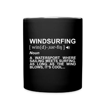 Windsurfen Definition - Tasse einfarbig - Schwarz - Vorne