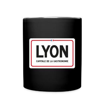 Lyon town sign - Full Colour Mug - black - Front