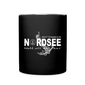 Watt will man Meer - Tasse einfarbig - Schwarz - Vorne