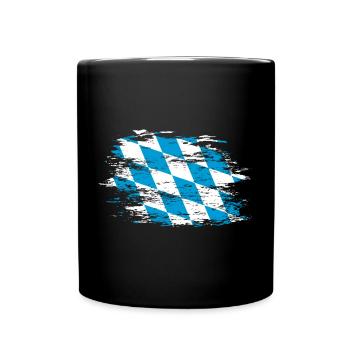 Bayern Flagge used - Tasse einfarbig - Schwarz - Vorne