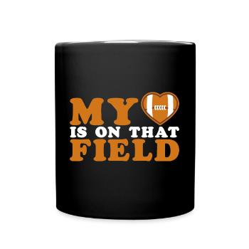 My Heart Is On That Court Volleyball - Full Colour Mug - black - Front