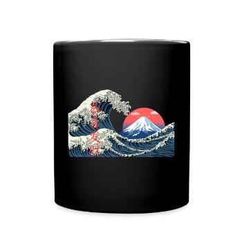 T-Shirt Wave kanagawa hokusai mont fuji japan - Tasse einfarbig - Schwarz - Vorne