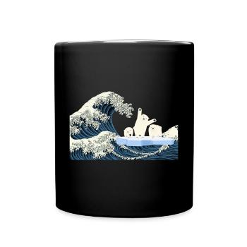 T Shirt écologie climat ours polaire réchauffement - Mug uni - noir - Devant