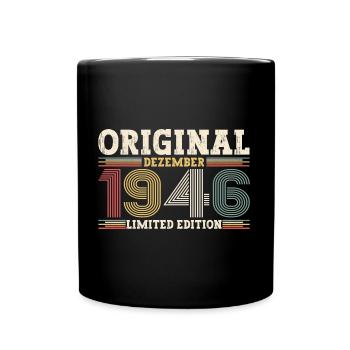 77e anniversaire Original Décembre Né 1946 - Mug uni - noir - Devant