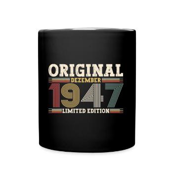 76e anniversaire Original Décembre Né 1947 - Mug uni - noir - Devant
