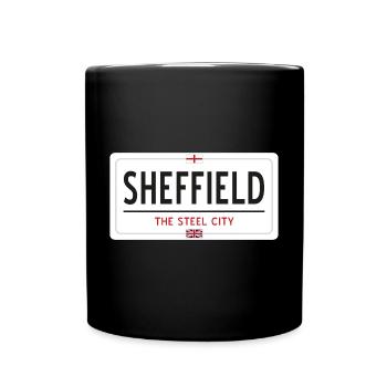Sheffield town sign - Full Colour Mug - black - Front