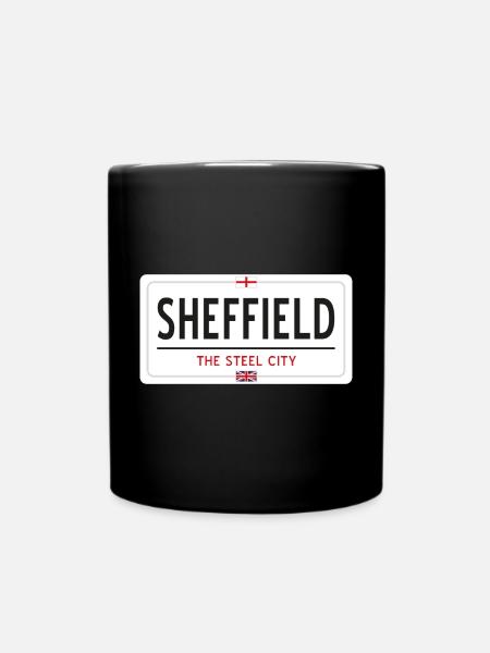 Sheffield town sign - Full Colour Mug - black