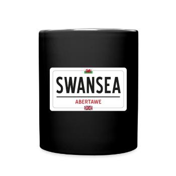 Panneau de la ville de Swansea - Mug uni - noir - Devant