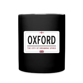 Ortsschild von Oxford - Tasse einfarbig - Schwarz - Vorne
