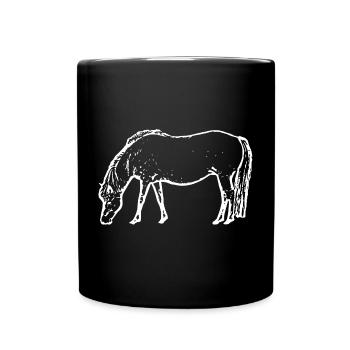 cheval blanc cheval blanc t-shirt cadeau cavalier - Mug uni - noir - Devant