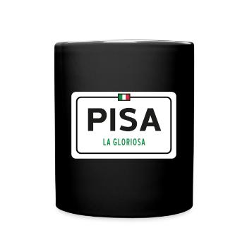 Ortsschild von Pisa - Tasse einfarbig - Schwarz - Vorne