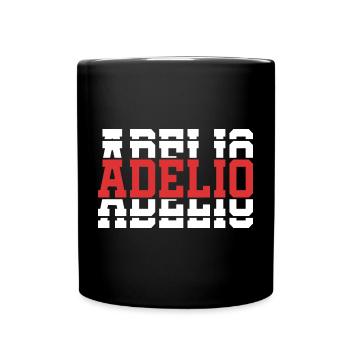 t-shirt Adelio t-shirt idée cadeau texte empilé - Mug uni - noir - Devant