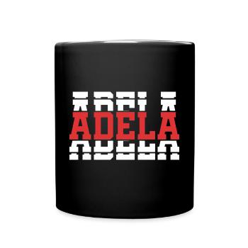 T-Shirt Adelia T-Shirt Geschenkidee gestapelter Text - Tasse einfarbig - Schwarz - Vorne