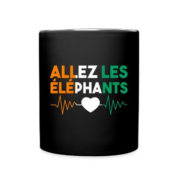 Maillot Foot Côte D'ivoire 2024 Supporter Elephant - Mug uni - noir - Devant