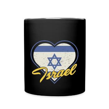 Jerusalem Star of David Israel Flag - Full Colour Mug - black - Front