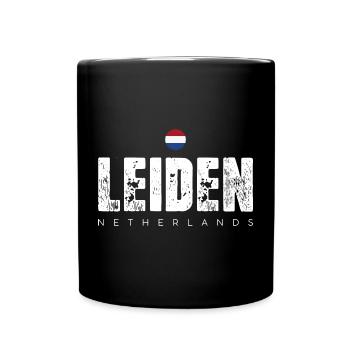 Leiden City Distressed Print - Tasse einfarbig - Schwarz - Vorne