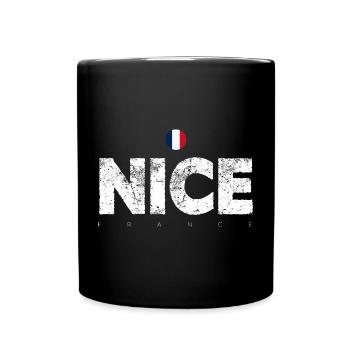 Nice France Distressed Letters - Full Colour Mug - black - Front