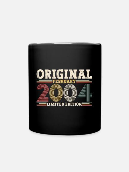 20. Geburtstag Mann Februar Jahrgang 2004 Original - Tasse einfarbig - Schwarz