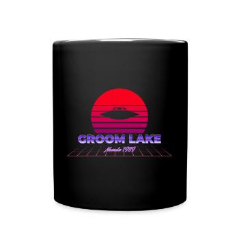 Area 51 Groom Lake 1947 Retro UFO Sunset - Full Colour Mug - black - Front