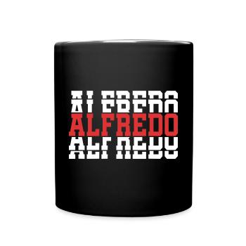 Idée cadeau texte empilé t-shirt Alfredo - Mug uni - noir - Devant