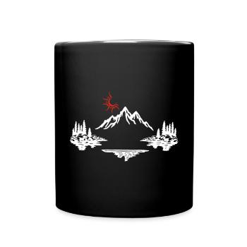 Paysage montagnard blanc - Mug uni - noir - Devant