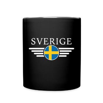 Schweden T-Shirt: Seen, Wälder, Design - Tasse einfarbig - Schwarz - Vorne