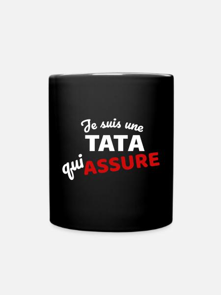 Je suis une tata qui garantit la bonne humeur - Mug uni - noir