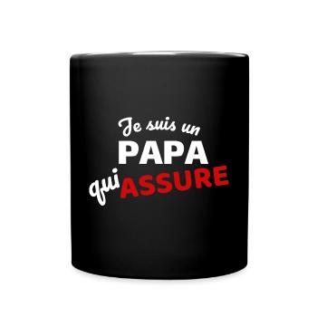 Je suis un papa qui assure - Mug uni - noir - Devant