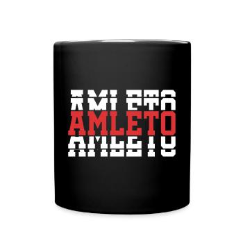 t-shirt Amleto t-shirt idée cadeau texte empilé - Mug uni - noir - Devant