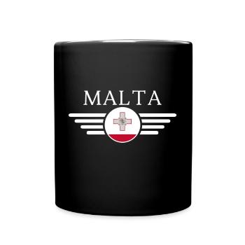 Malta Stil T-Shirt - Tasse einfarbig - Schwarz - Vorne