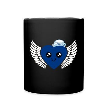 Maritime Blue Young Sailor Sailor Sailor Heart - Full Colour Mug - black - Front