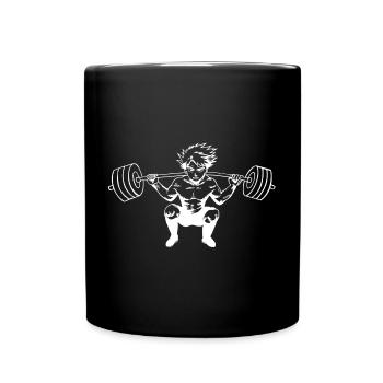 Haltère d’entraînement de force animé - Mug uni - noir - Devant