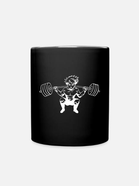 Anime Krafttrainings Hantelheber - Tasse einfarbig - Schwarz