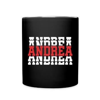 T-Shirt Andrea T-Shirt Geschenkidee gestapelter Text - Tasse einfarbig - Schwarz - Vorne