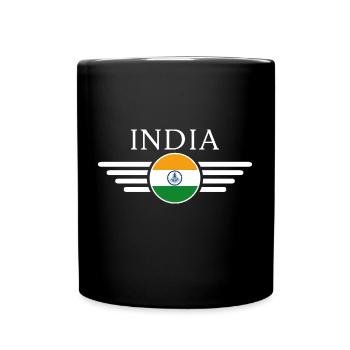Indien Farbenpracht T-Shirt - Tasse einfarbig - Schwarz - Vorne