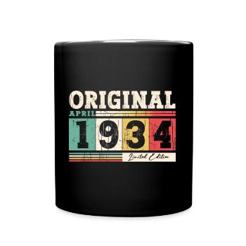 90e anniversaire hommes Original avril Vintage 1934 - Mug uni - noir - Devant